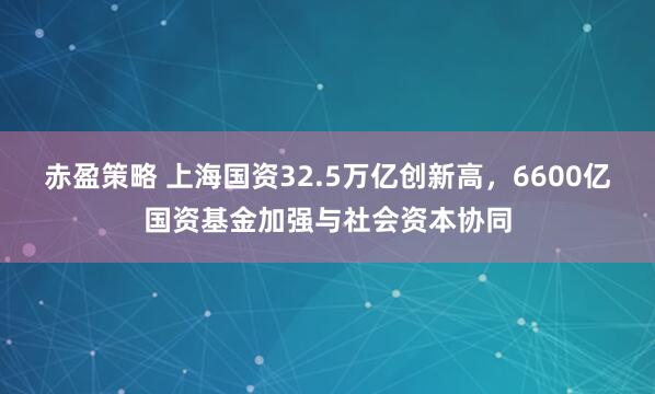 赤盈策略 上海国资32.5万亿创新高，6600亿国资基金加强与社会资本协同