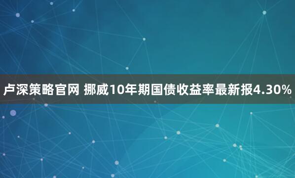 卢深策略官网 挪威10年期国债收益率最新报4.30%